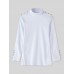 Women Turtleneck Solid Color Button Long Sleeve Basic Sweater