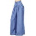 Blue Boho Wide Leg Pants For Women