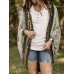 Floral Tribal Pattern Print Open Front Loose Cardigan