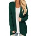 Women Solid Color Patchwork Long Sleeve Automn Winter Casual Sweater