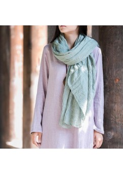 Style Organic Simple Pure Color Cotton Linen Scarf