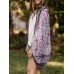 Floral Tribal Pattern Print Open Front Loose Cardigan